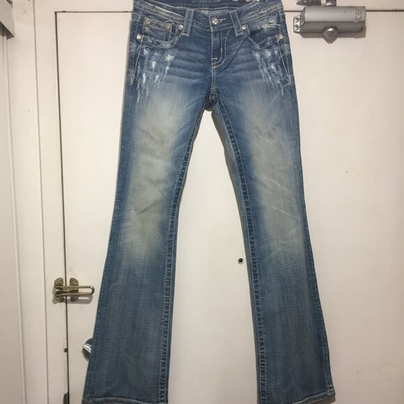 MISS ME DISTRESSED BOOT CUT JEANS SIZE 26 - Picture 3 of 11
